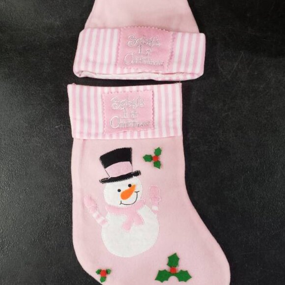 Baby's 1st Christmas 15" Stocking with 12" Christmas Hat - Picture 2 of 2